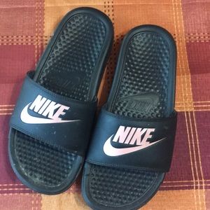 Nike slides great shoe. Too small for my teenager